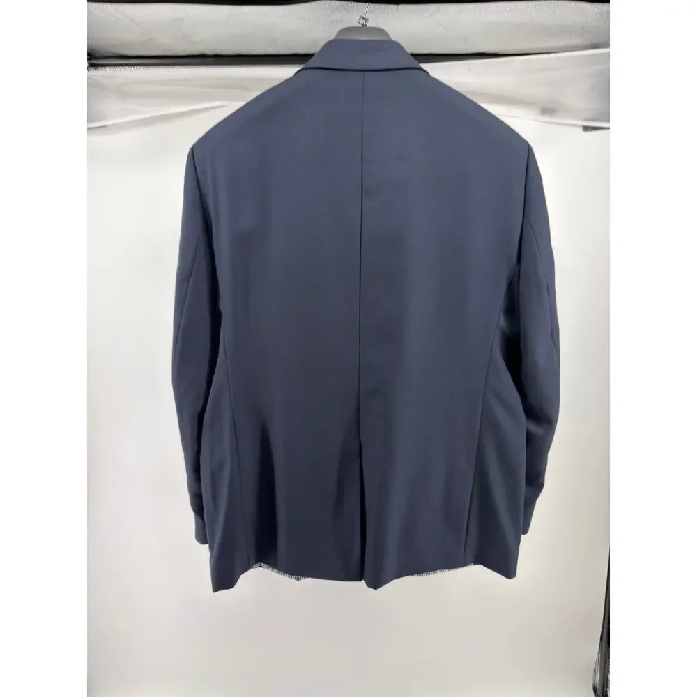 Old Money Wool Blazer Navy Brass Button Sport Coat Preference Stafford 46R